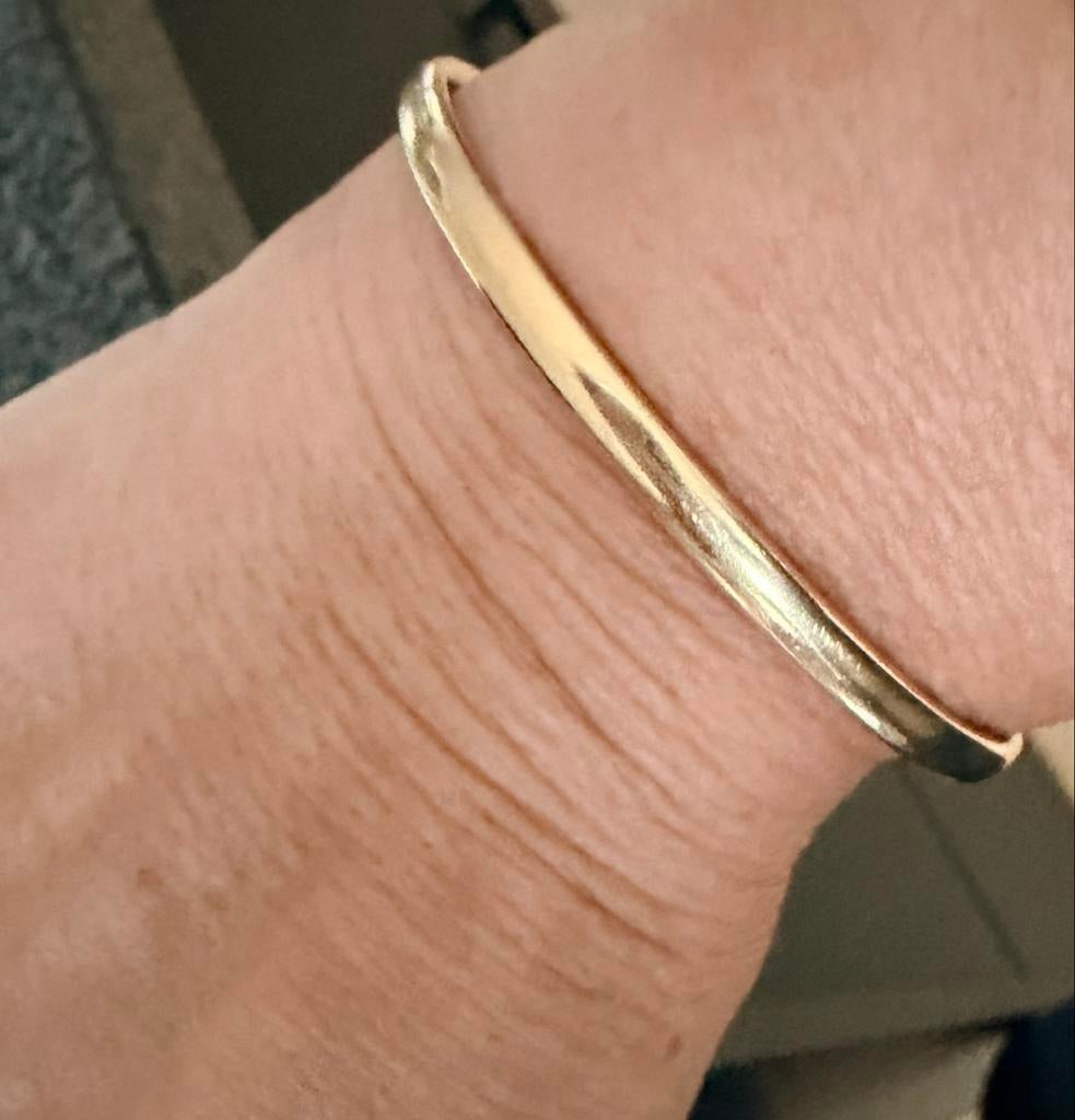 Diamond Point 14k geelgouden bangle, Sieraden, Tassen en Uiterlijk, Armbanden, Ophalen of Verzenden, Zo goed als nieuw, Goud