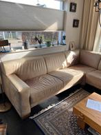 Hoekbank beige, afmetingen 260/255 cm, Ophalen of Verzenden, Gebruikt, Leer