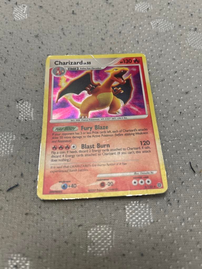 Pokémon Charizard kaart, Ophalen of Verzenden, Gebruikt, Losse kaart, Foil