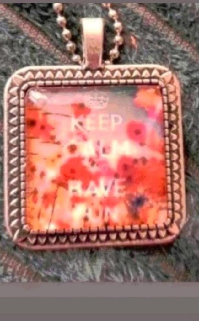 Ketting keep calm have fun, Sieraden, Tassen en Uiterlijk, Kettingen, Verzenden, Nieuw, Zilver, Met hanger