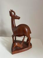 Vintage hert met jong, Ophalen of Verzenden