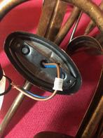 2 Arms wandlamp dikke glazen wit - lampenkapjes metaal brons, Verzenden