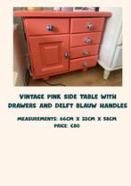 Pink Bedside Table with Drawers, Ophalen, 55 tot 70 cm, Zo goed als nieuw, 45 tot 65 cm