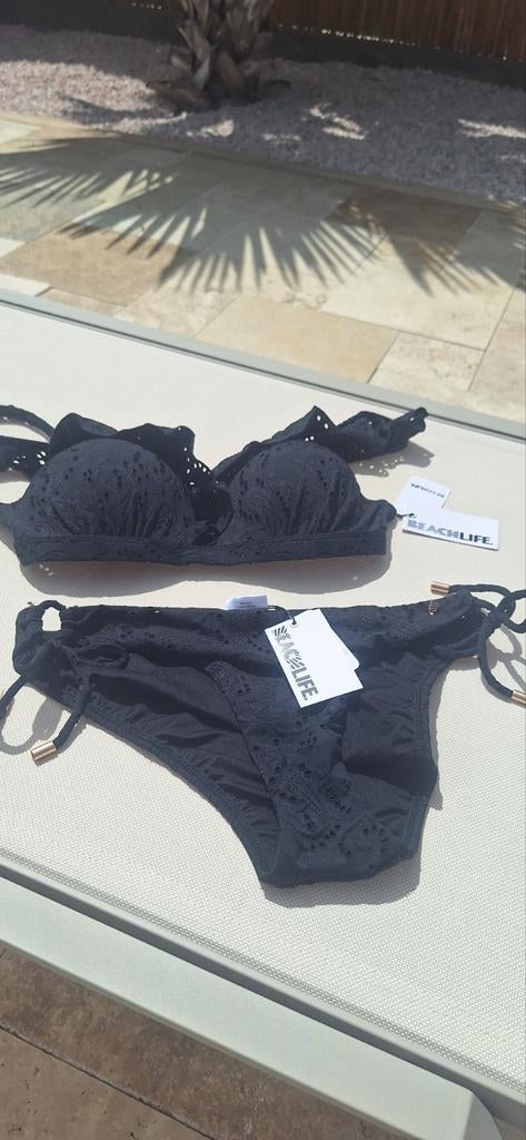 Beachlife Zwarte Embroiderie Bikini 40C, Beachlife, Zwart, Nieuw, Ophalen of Verzenden