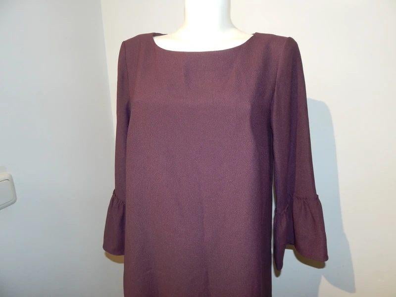 Ladress aubergine kleurige jurk onderkant mouw uitlopendM, Maat 38/40 (M), Verzenden, Paars, Zo goed als nieuw