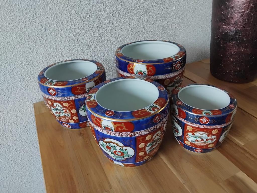 Set vazen Imari Japan antiek vintage retro, Antiek en Kunst, Ophalen of Verzenden