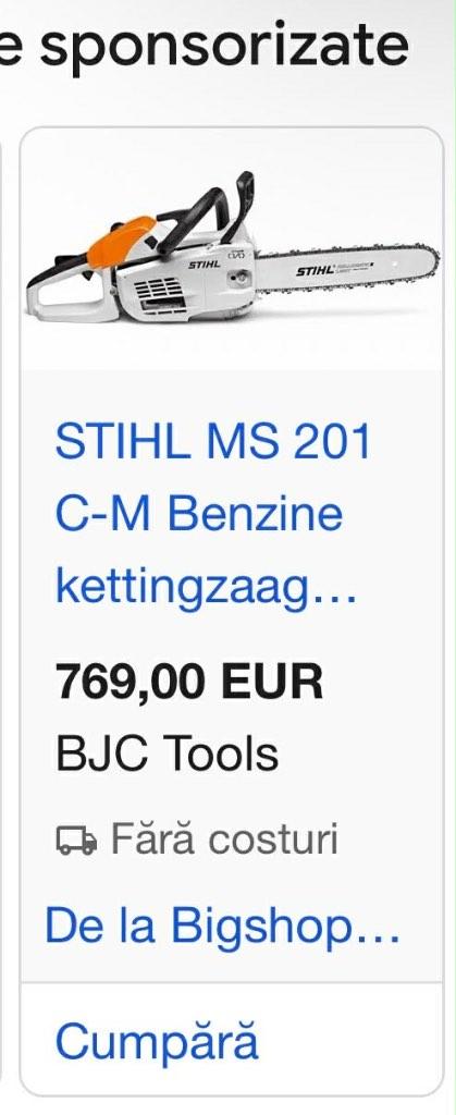 STIHL MS 201 C-M Benzine, Ophalen of Verzenden, Gebruikt