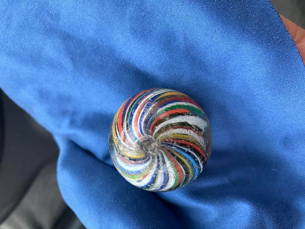 Antieke Duitse Knikker - Joseph’s Coat 1.27inch, Antiek en Kunst, Ophalen