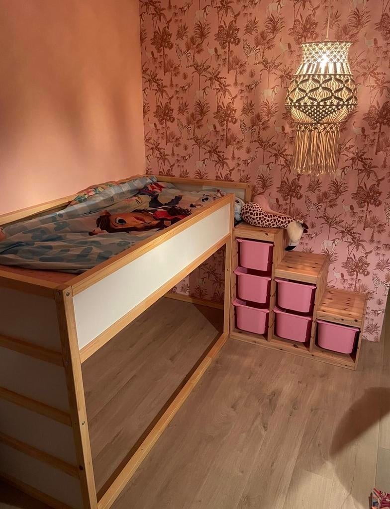 Ikea Kura bed en Trofast kast met bakken, 85 tot 100 cm, Gebruikt, Ophalen of Verzenden, Hoogslaper of Stapelbed