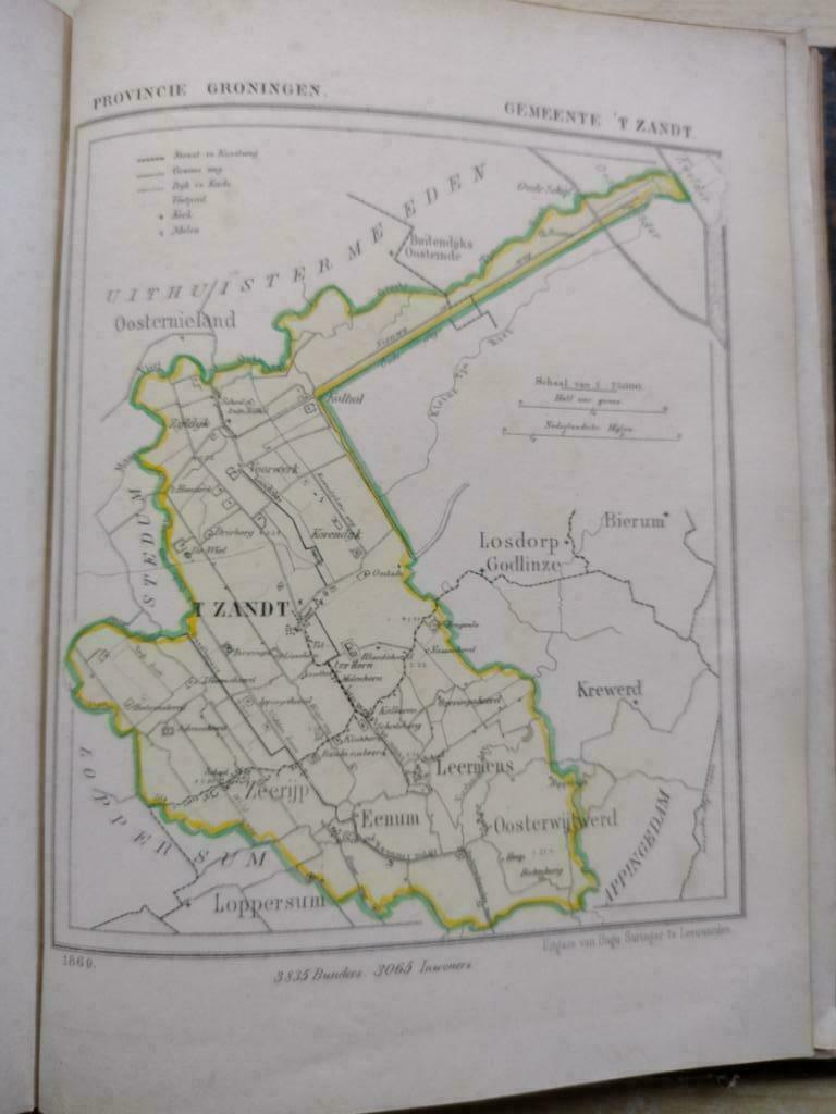 56/ t, Zand / Eenum/ Zeerijp / Litho 1869 Kuyper GRO, Antiek en Kunst, Ophalen of Verzenden