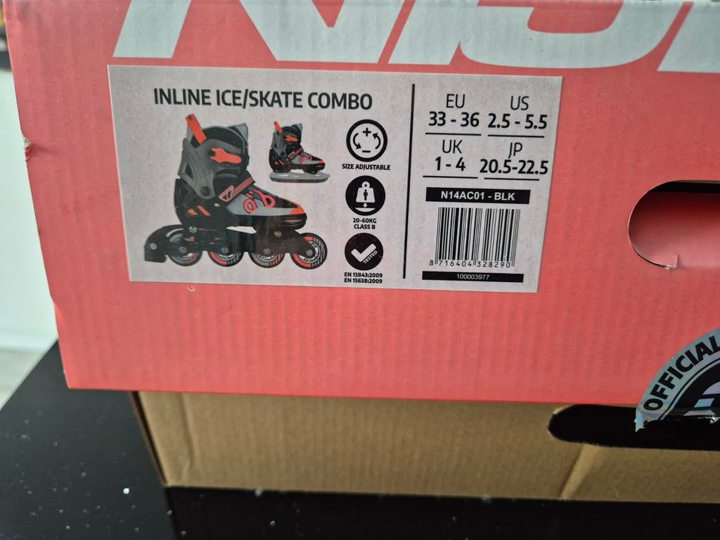 Nijdam Inline Ice/Skate Combo - Maat 33-36, Sport en Fitness, Skeelers, Ophalen, Nieuw