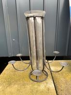 Vaas glas met metaal, Ophalen, Gebruikt, Overige kleuren, Glas