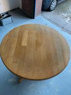 Vintage ronde Eethoektafel – massief eiken uit de jaren ’70, Huis en Inrichting, Tafels | Eettafels, Ophalen, Gebruikt, Vier personen