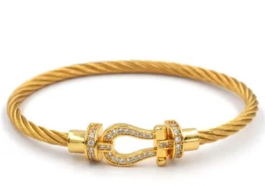 Armband hoefijzer, Staal, Verzenden, Nieuw, Goud