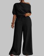 Zwarte Off-Shoulder Jumpsuit met Wijde Pijpen, Kleding | Dames, Grote Maten, Verzenden, Nieuw, Zwart, Broek of Spijkerbroek
