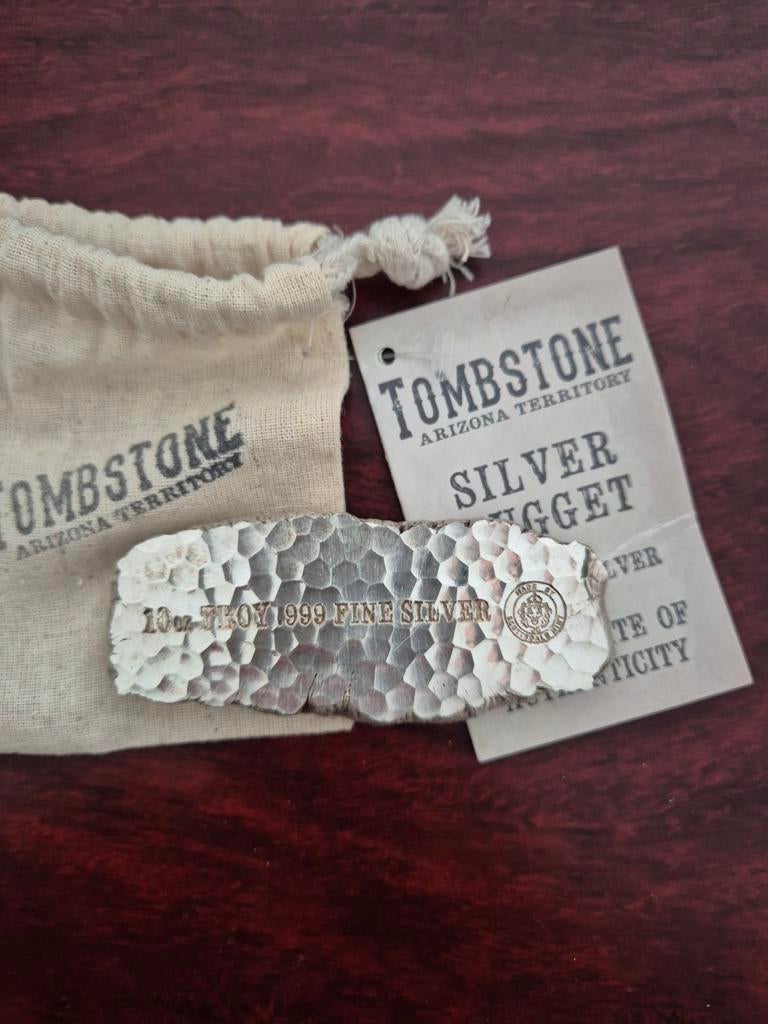 0.999 zilverbaar 10 ounce Tombstone Arizona Silver Nugget, Ophalen of Verzenden, Zilver