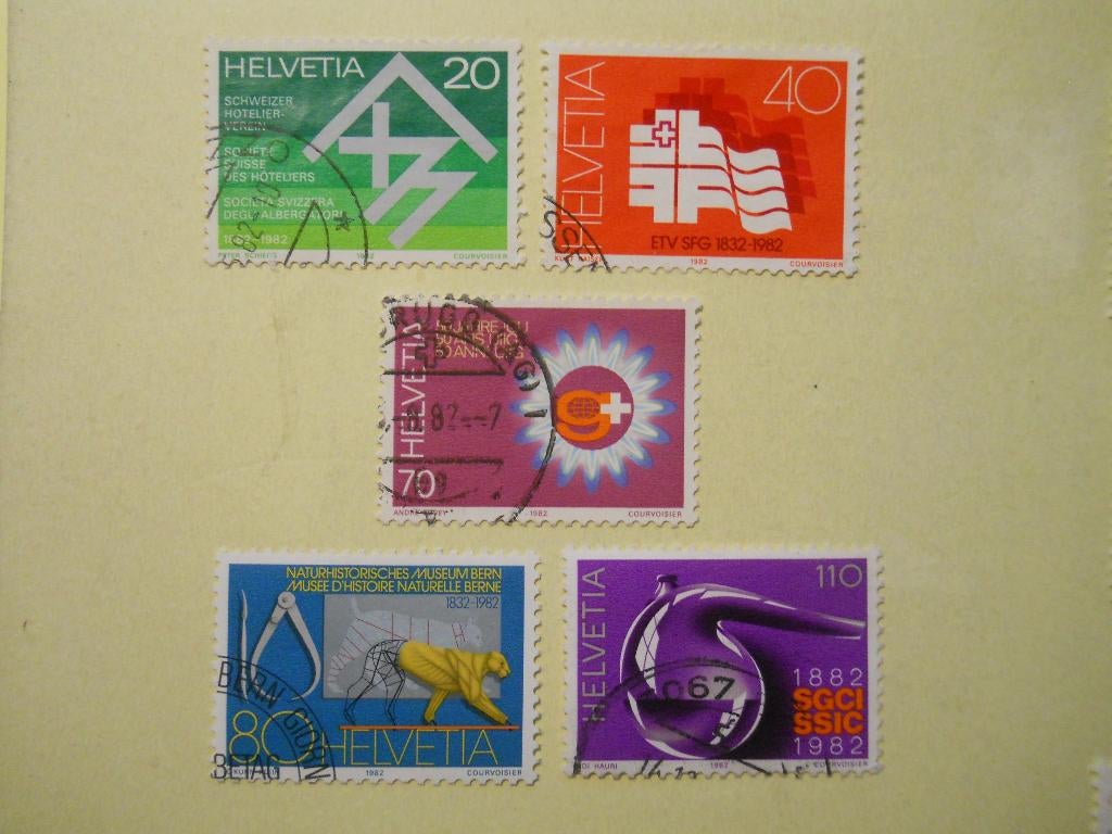 Zwitserland 1982 Jahreserreignisse serie Mi.1216-1220 gest., Postzegels en Munten, Postzegels | Europa | Zwitserland, Gestempeld