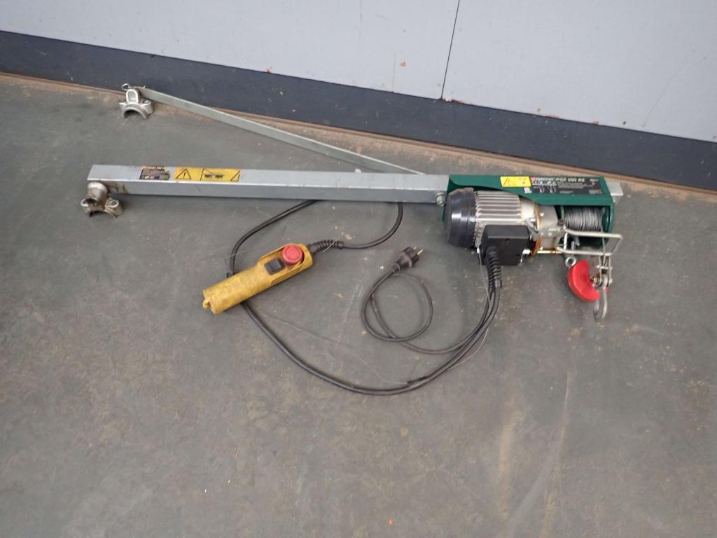 Elektrische Takel / Lier + zwenkarm 250 kg, Doe-het-zelf en Verbouw, Lieren en Takels, Niet ingevuld, Gebruikt, Niet ingevuld