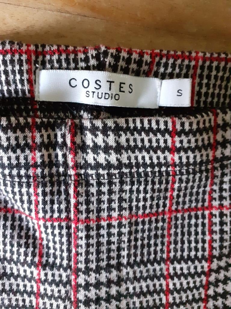 Costes flared broek geruit maat S, Zwart, Ophalen of Verzenden, Costes, Maat 36 (S)