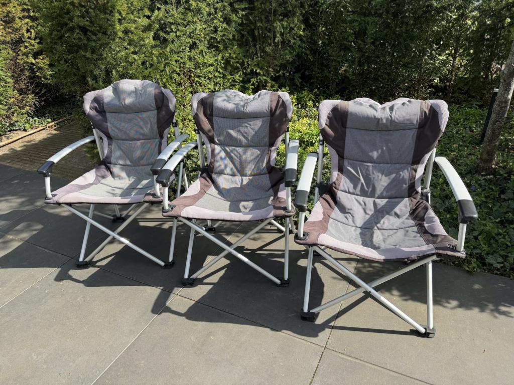 3 campingstoelen - vouwstoel, Ophalen, Gebruikt, Campingstoel