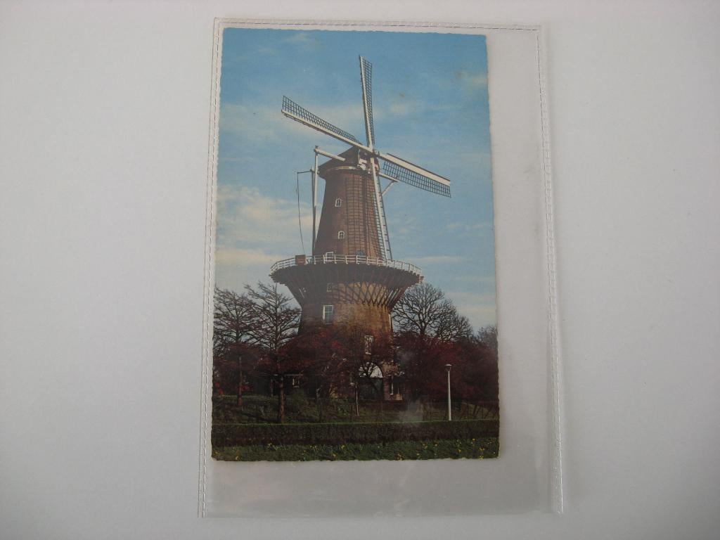 Leiden molen de valk (kleur).hollandse molen. 1962, Ophalen of Verzenden, Voor 1920, Gelopen, Noord-Brabant
