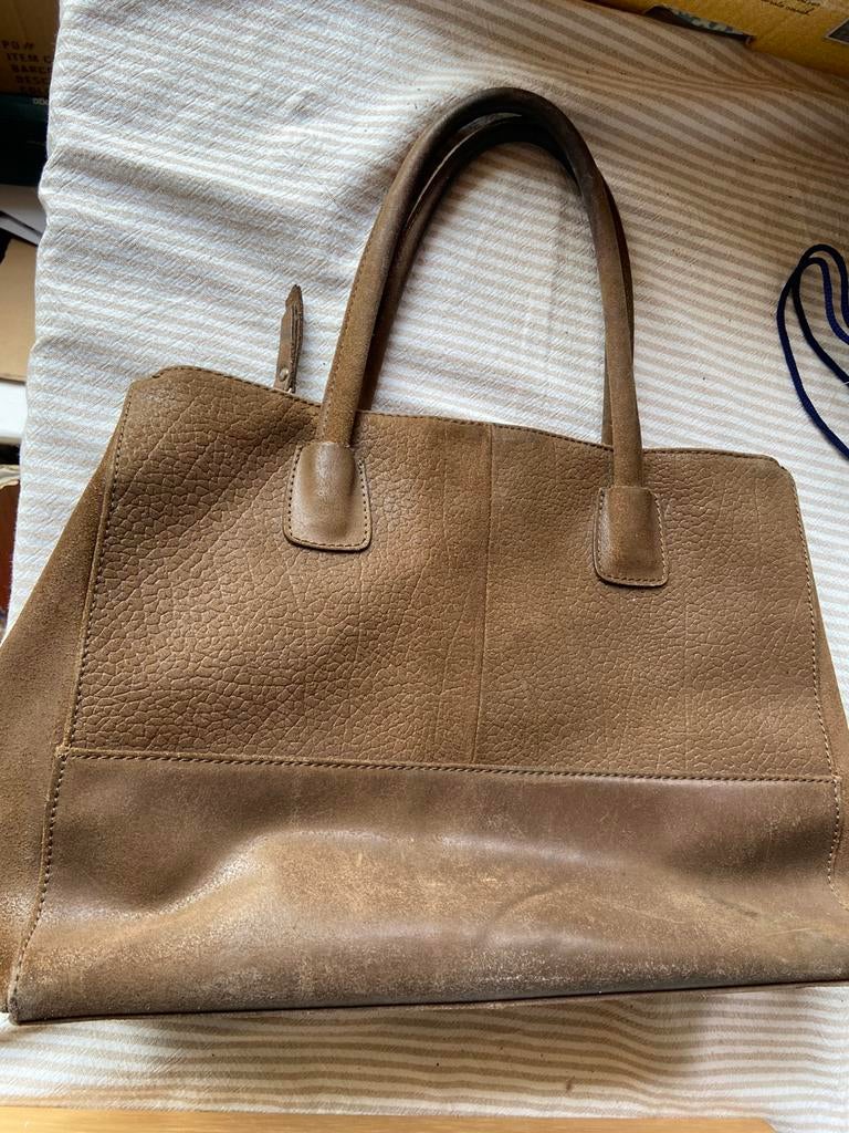 Tas leer Manfield handtas/schoudertas, Ophalen, Zo goed als nieuw, Handtas