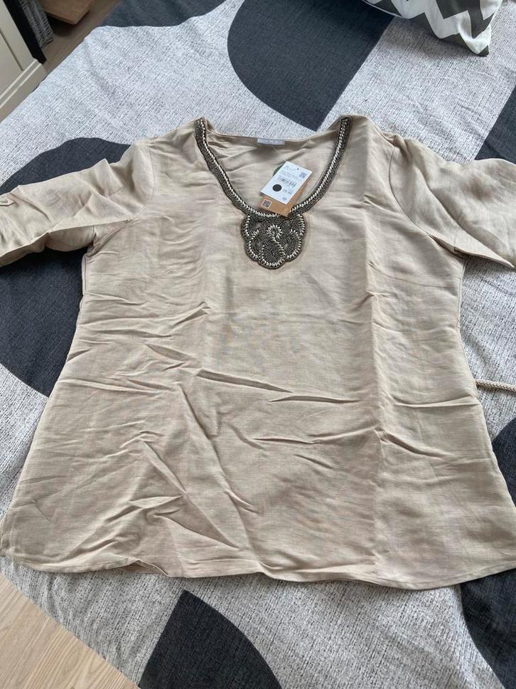Mooie top / blouse van Canda maat 44, Kleding | Dames, Blouses en Tunieken, Nieuw, Maat 42/44 (L), Beige, Ophalen of Verzenden