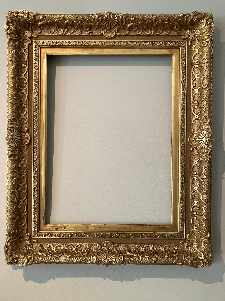 Antieke goudvergulde schilderijlijst, Ophalen, Rechthoekig, 50 tot 100 cm, Minder dan 100 cm