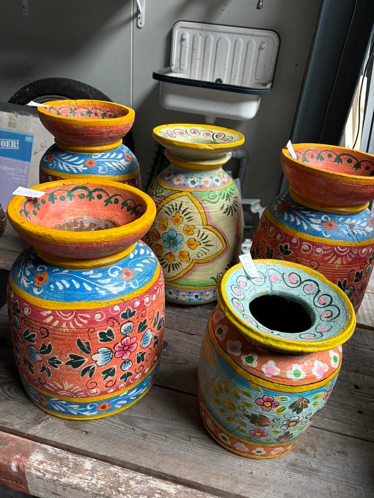 Nepalese potten handbeschilderd!, Ophalen of Verzenden