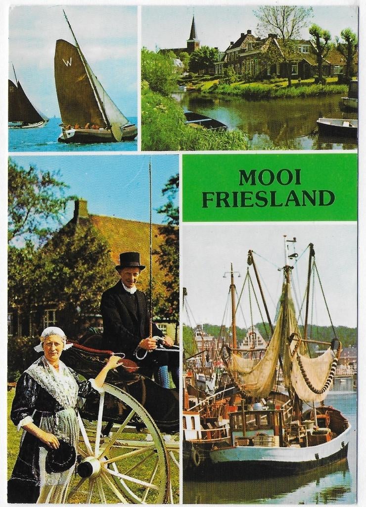 ( B2873 ) Friesland gelopen ansichtkaart, Verzamelen, Ansichtkaarten | Nederland, Ophalen of Verzenden, 1980 tot heden, Gelopen
