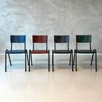 Retro eettafelstoelen nieuw schoolstoelen horeca prijs p/st, Jaren 60, Overige kleuren, NL, Ophalen of Verzenden