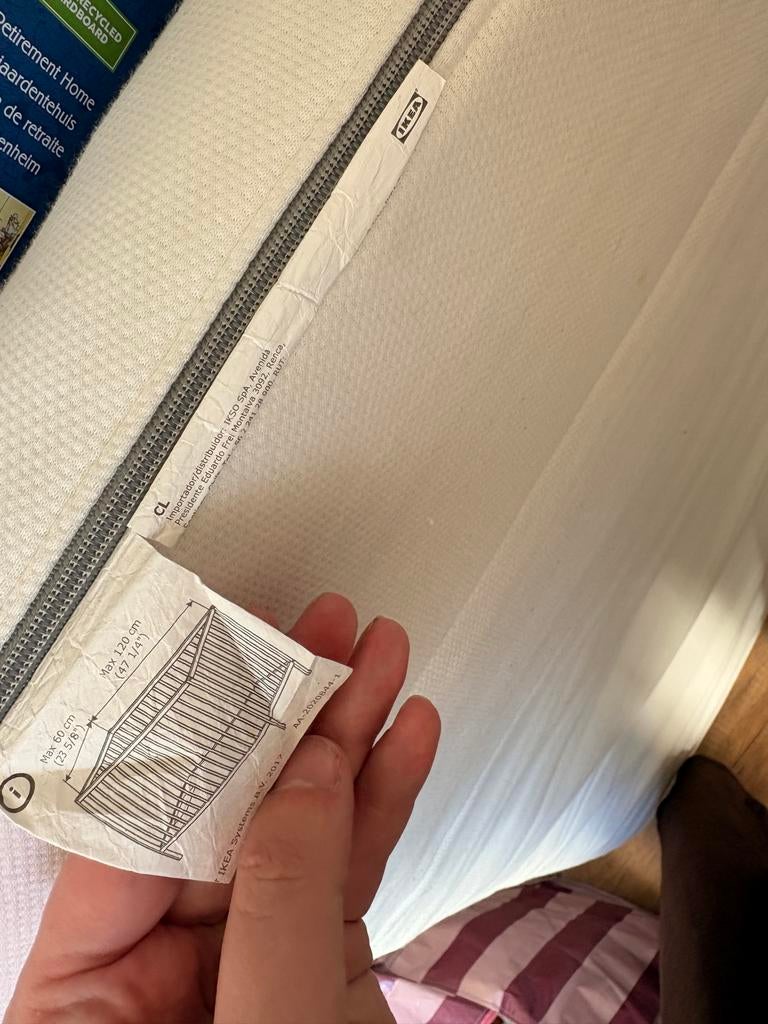 Ikea matras ledikant 60 x 120 cm, 70 cm of minder, Zo goed als nieuw, Matras, 190 cm of minder