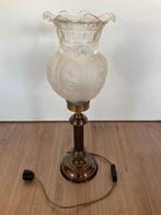 Lamp met glazen kap, Ophalen of Verzenden, Gebruikt, Glas, 50 tot 75 cm
