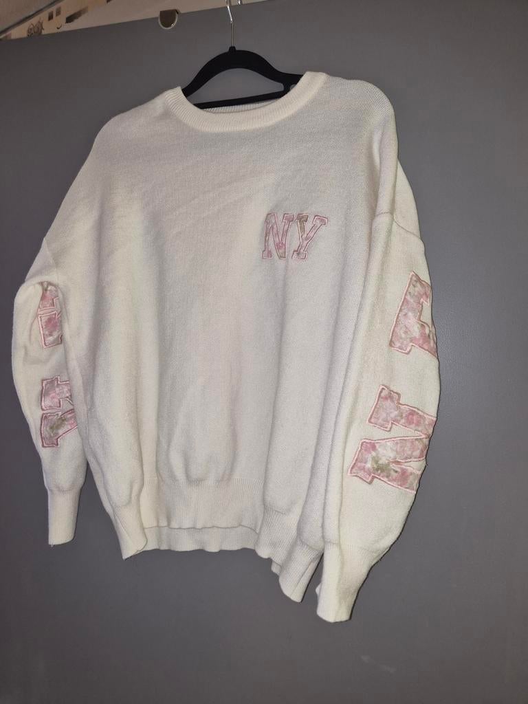Witte New Yorker trui met NY print, Ophalen of Verzenden, Zo goed als nieuw, Wit