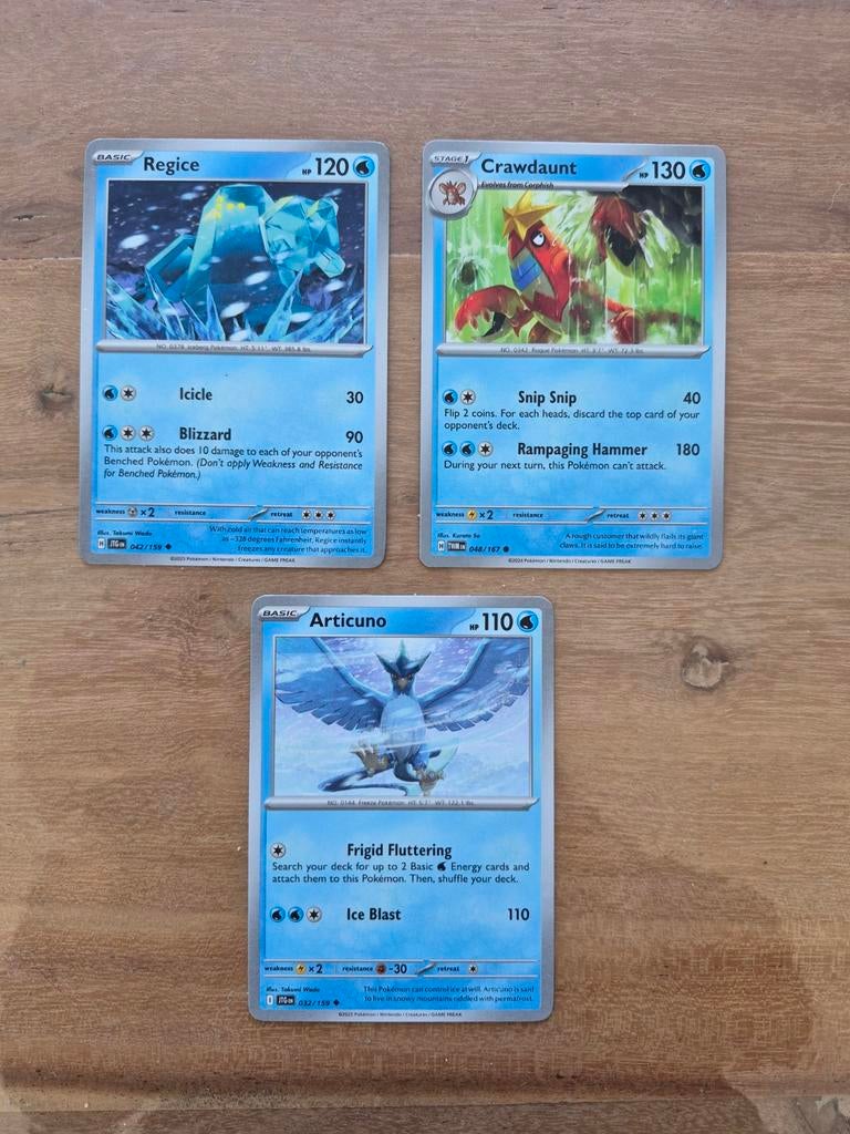 Pokémon articuno regice crawdaunt, Ophalen of Verzenden