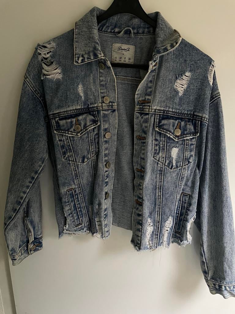 Denim&Co spijkerjasje maat 32, Blauw, Ophalen of Verzenden, Zo goed als nieuw, Jasje