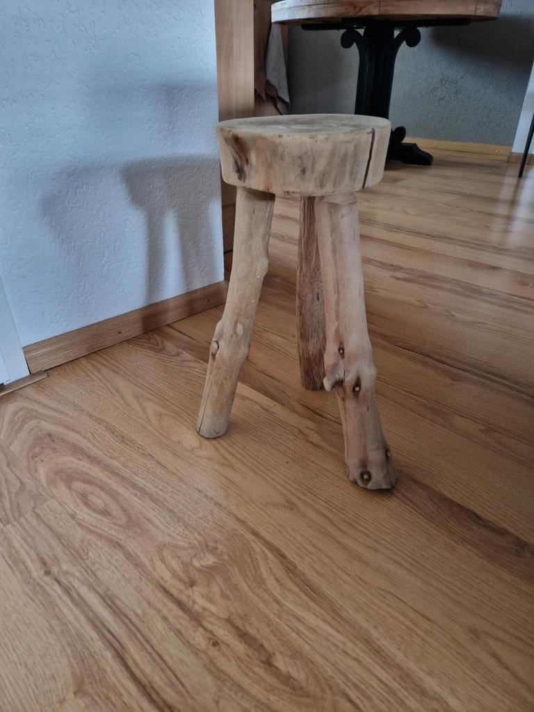 Unieke houten kruk van boomstam en takken, Ophalen, Overige kleuren, Rustiek, Landelijk, Natuurlijk, Zo goed als nieuw