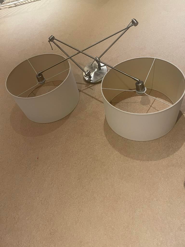 Plafondlamp met twee verstelbare armen, Ophalen, Gebruikt, Metaal