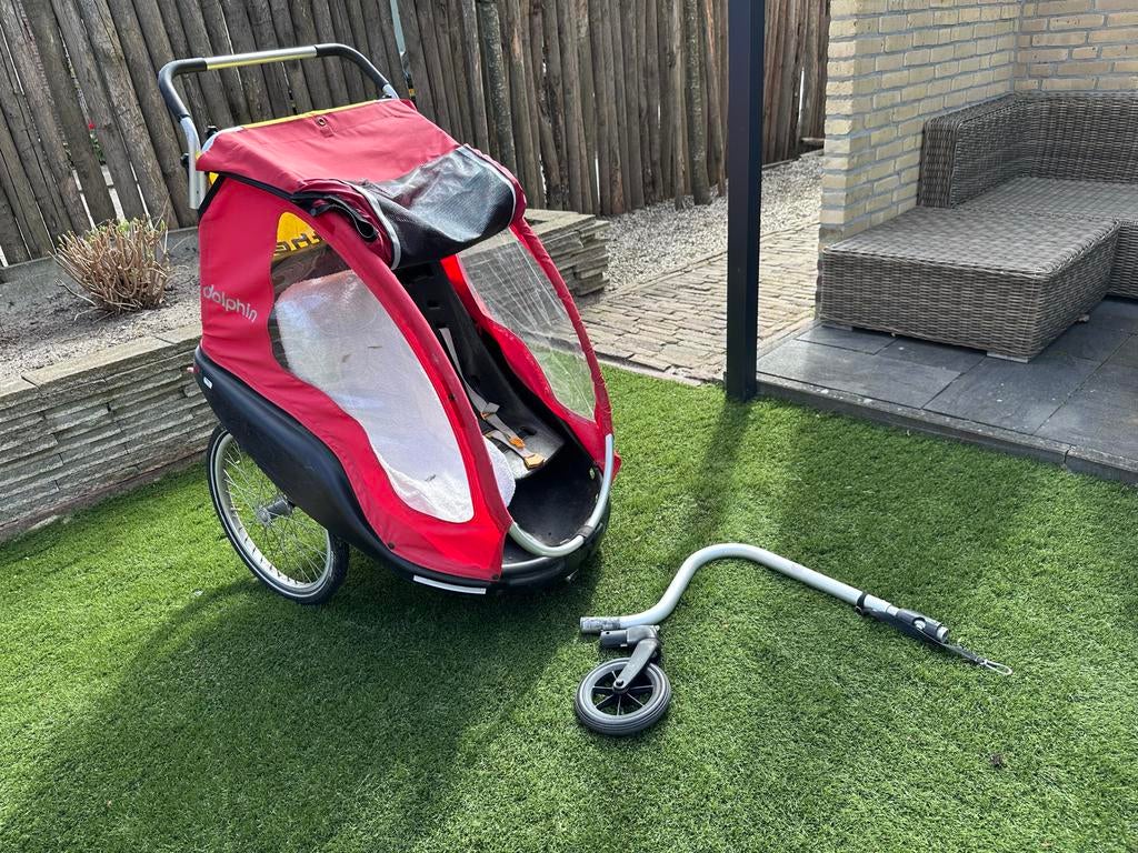 Winther fietskar XL met babyschaal en extra zitje, Fietsen en Brommers, Fietsaccessoires | Aanhangers en Karren, Ophalen, Gebruikt