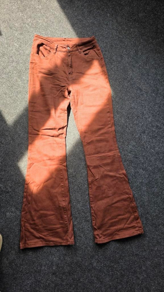 Bruine flared broek Shein maat M Tall, Kleding | Dames, Broeken en Pantalons, Maat 38/40 (M), Bruin, Ophalen of Verzenden, Lang