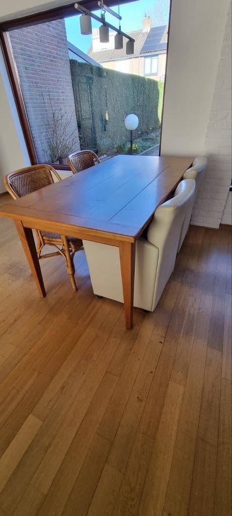 Eiken eetkamertafel 180 x 90 cm, Ophalen, Gebruikt, Eikenhout, 50 tot 100 cm
