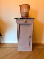 Antiek frans nacht/hal kastje met marmeren blad, Ophalen, Gebruikt, Minder dan 45 cm, 70 cm of meer