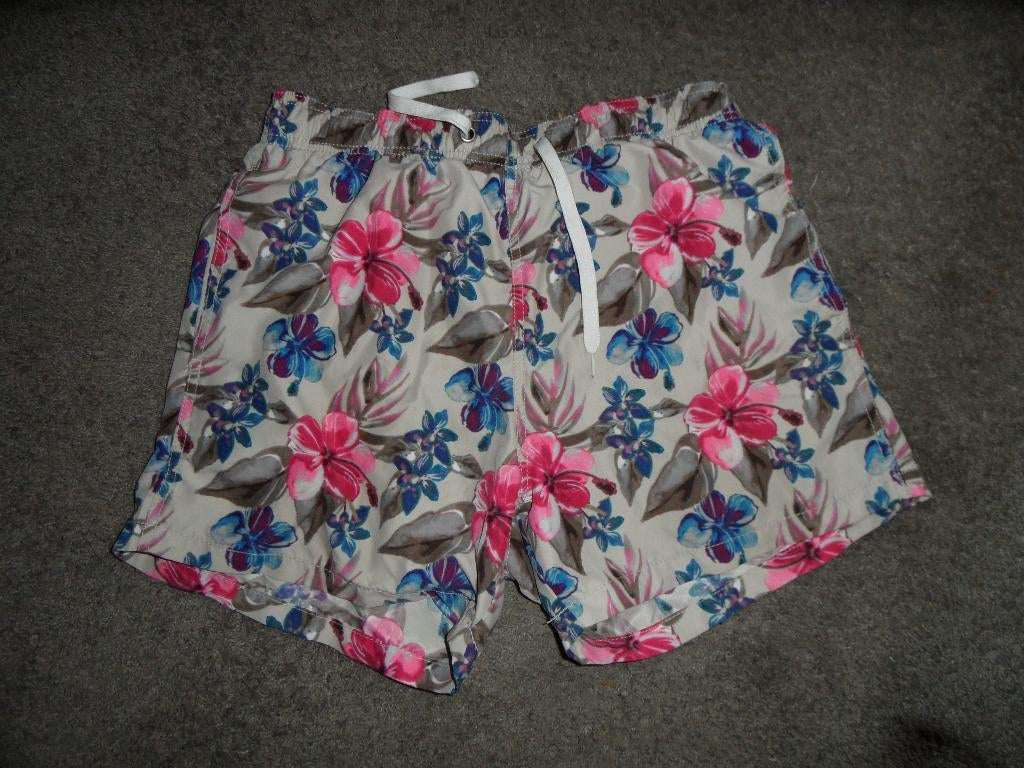 In nieuwstaat: beige gebloemde zwemshort (H&M, maat S), Kleding | Heren, Badmode en Zwemkleding, Beige, Ophalen of Verzenden, Maat 46 (S) of kleiner