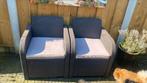 Twee tuinstoeltjes met kussens, Tuin en Terras, Ophalen of Verzenden