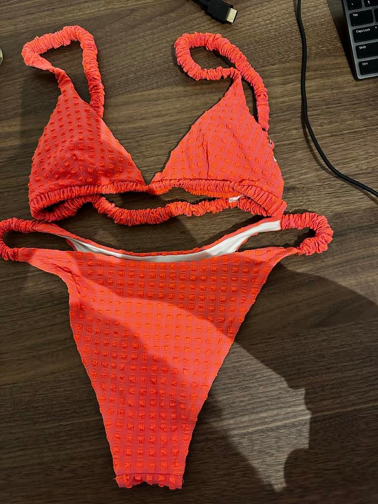 Neon Oranje Bikini Set Dames Maat S, Kleding | Dames, Badmode en Zwemkleding, Ophalen of Verzenden, Zo goed als nieuw, Oranje