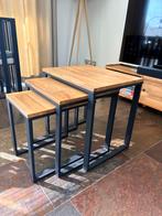 Set van 3 eiken bijzettafels Hiba - La Redoute, Minder dan 55 cm, Zo goed als nieuw, Rechthoekig, Hout