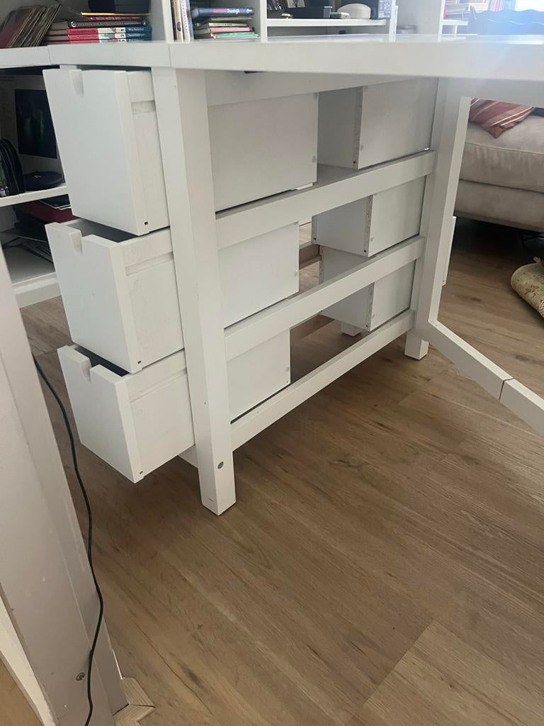 IKEA eettafel met 6 lades, Huis en Inrichting, Ophalen, 100 tot 150 cm, 50 tot 100 cm, Zo goed als nieuw