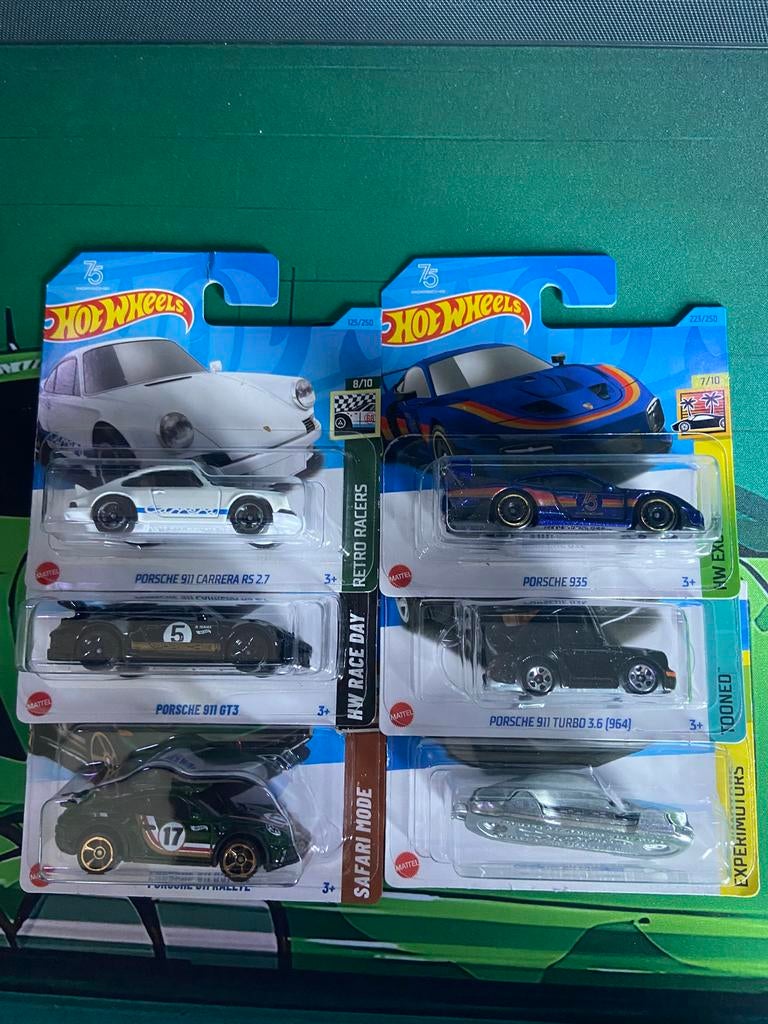 6x hotwheel porsche, Ophalen of Verzenden, Zo goed als nieuw
