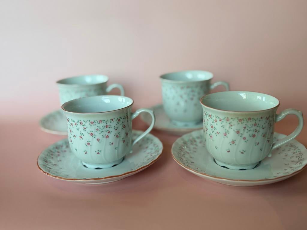 4x Seltmann Weiden Regina kop en schotel - Streublume, Antiek en Kunst, Antiek | Porselein, Ophalen of Verzenden