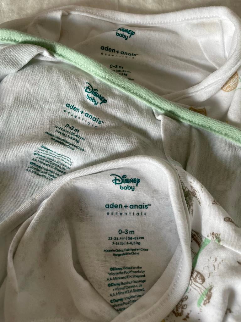 Aden + Anais inbakerdoeken 0-3 maanden, 3 stuks, Ophalen of Verzenden, Gebruikt, Minder dan 70 cm, Bakerzak of Bakerdoek